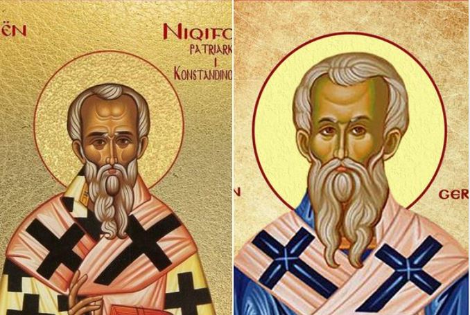 Transferimi i lipsanit të Niqiforit të Konstandinopojës. Hierodëshmorët Mario, Publi. Oshënar Geraldi.