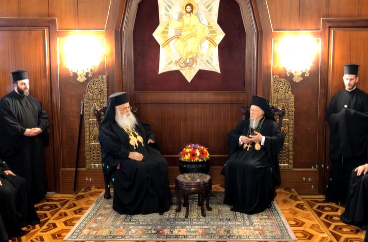 Ecumenical Patriarch Bartholomew receives newly enthroned Archbishop of Cyprus Georgios