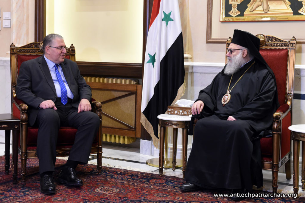 Ο Πατριάρχης Αντιοχείας υποδέχθηκε τον υπουργό Παιδείας της Συρίας