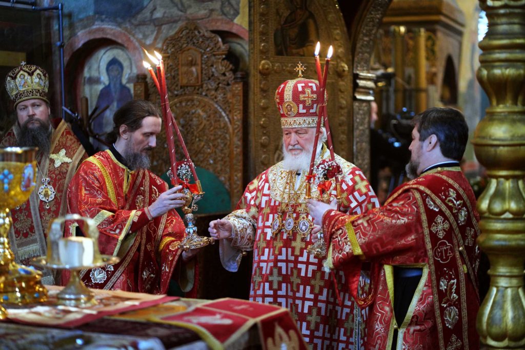 Патриаршая проповедь в понедельник Светлой седмицы после Литургии в Успенском соборе Московского Кремля