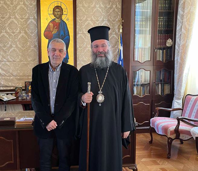 Ο Μητροπολίτης Ρεθύμνης υποδέχθηκε τον υποψήφιο βουλευτή Βασίλειο Σκουντή