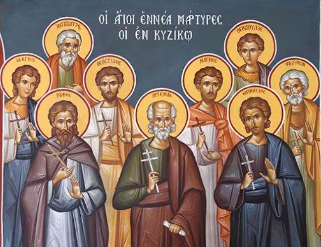 28 Απριλίου: Εορτάζουν οι Άγιοι εννέα μάρτυρες οι εν Κυζίκω
