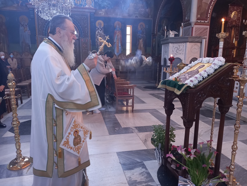 Θεία Λειτουργία προς τιμήν του Οσίο Ιωάννη του Ρώσου από τον Μητροπολίτη Κορίνθου