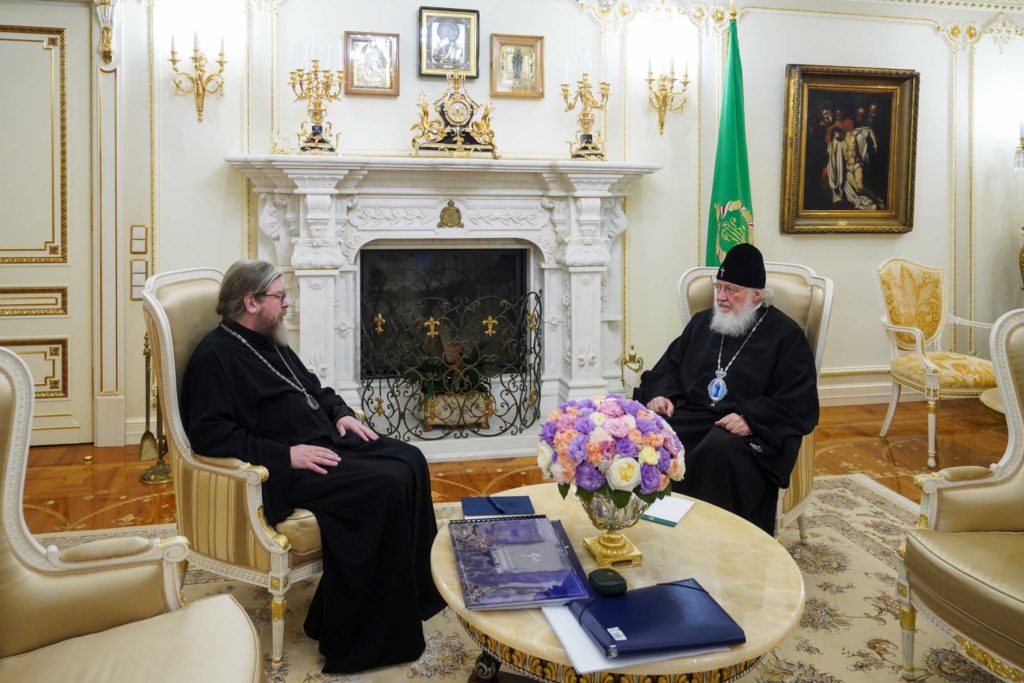 Состоялась встреча Святейшего Патриарха Кирилла с митрополитом Псковским и Порховским Тихоном