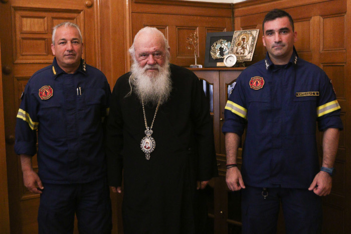 Συνάντηση Αρχιεπισκόπου Ιερωνύμου με τον Υποστράτηγο του Πυροσβεστικού Σώματος