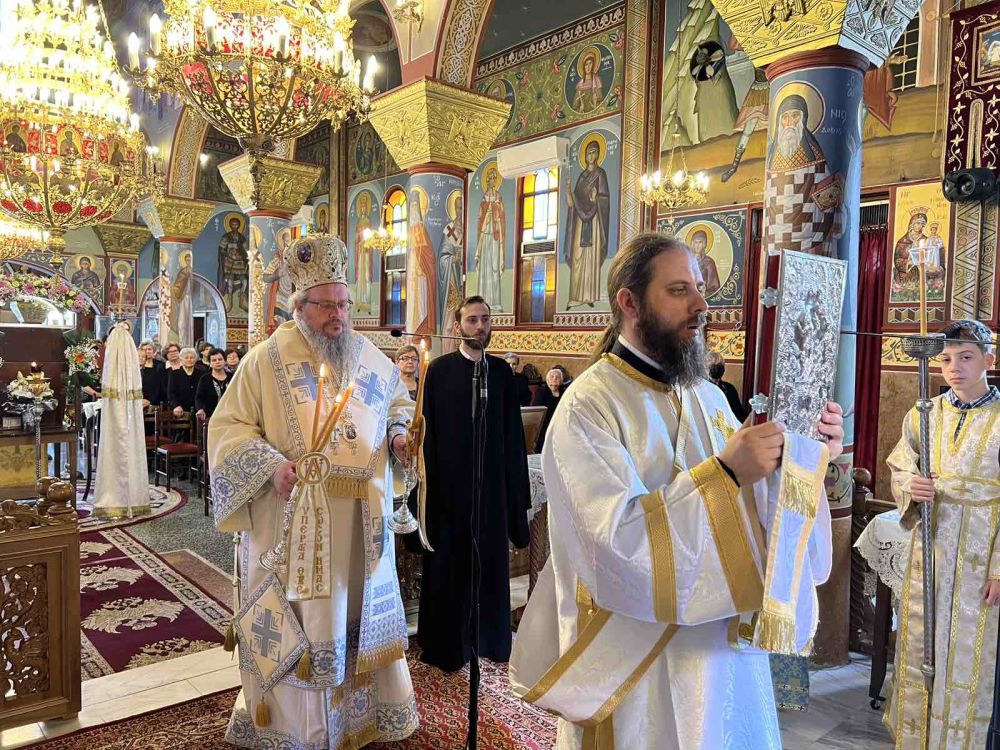 Ο Μητροπολίτης Λαρίσης στον Ι.Ν. Αγίου Γεωργίου Γιάννουλης την Κυριακή των Αγιορειτών Πατέρων