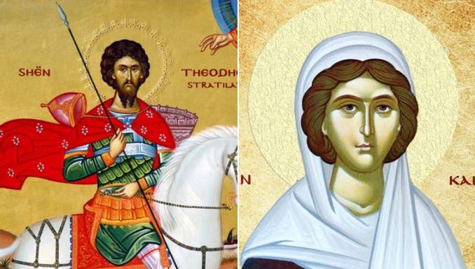 Transferimi i lipsanit të Shën Theodhor Stratilatit. Dëshmore Kaliopi, Melania. Dëshmor Nikandri