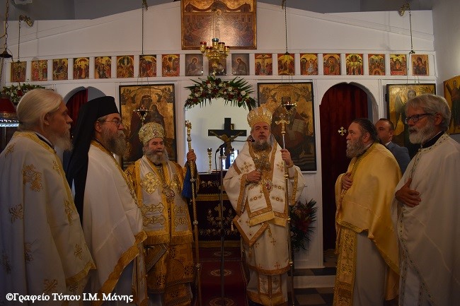 Οι Μητροπολίτες Μάνης και Γόρτυνος στην Ιερά Μονή Αγίων Πάντων Γυθείου