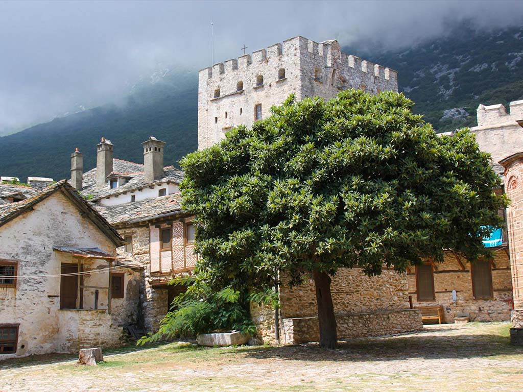 Οριοθετήθηκε η φωτιά κοντά στην Ιερά Μονή Μεγίστης Λαύρας