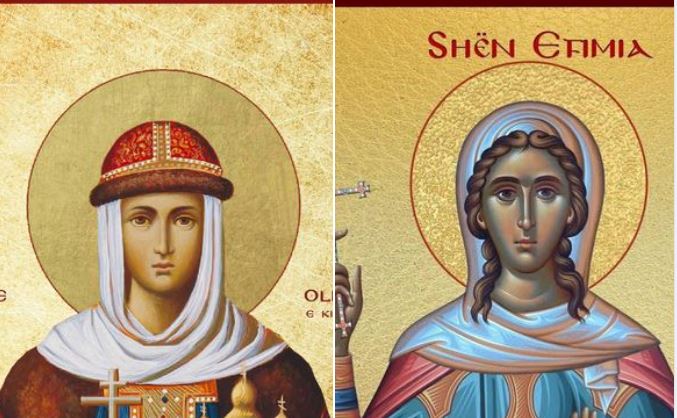 Dëshmore e madhe Efimia. Mbretëresha Ollga. Dëshmor Martirokliu. Hierodëshmor Kindeu. Dëshmor Martirokliu. Oshënar Sofroni në Angli.