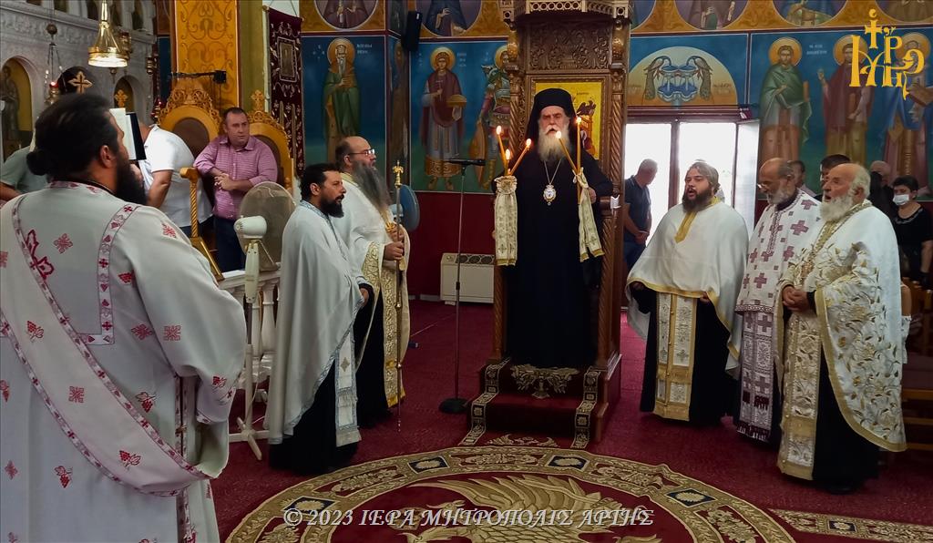 Ο Μητροπολίτης Άρτης στον πανηγυρίζοντα Ι.Ν. της Μεταμορφώσεως Συκεών Άρτης