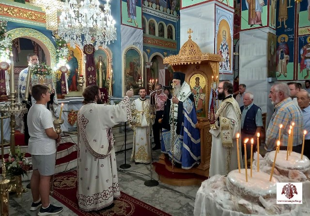 Ο πανηγυρικός Αρχιερατικός Εσπερινός στον Ι.Ν. Κοιμήσεως της Θεοτόκου Αγόριανης