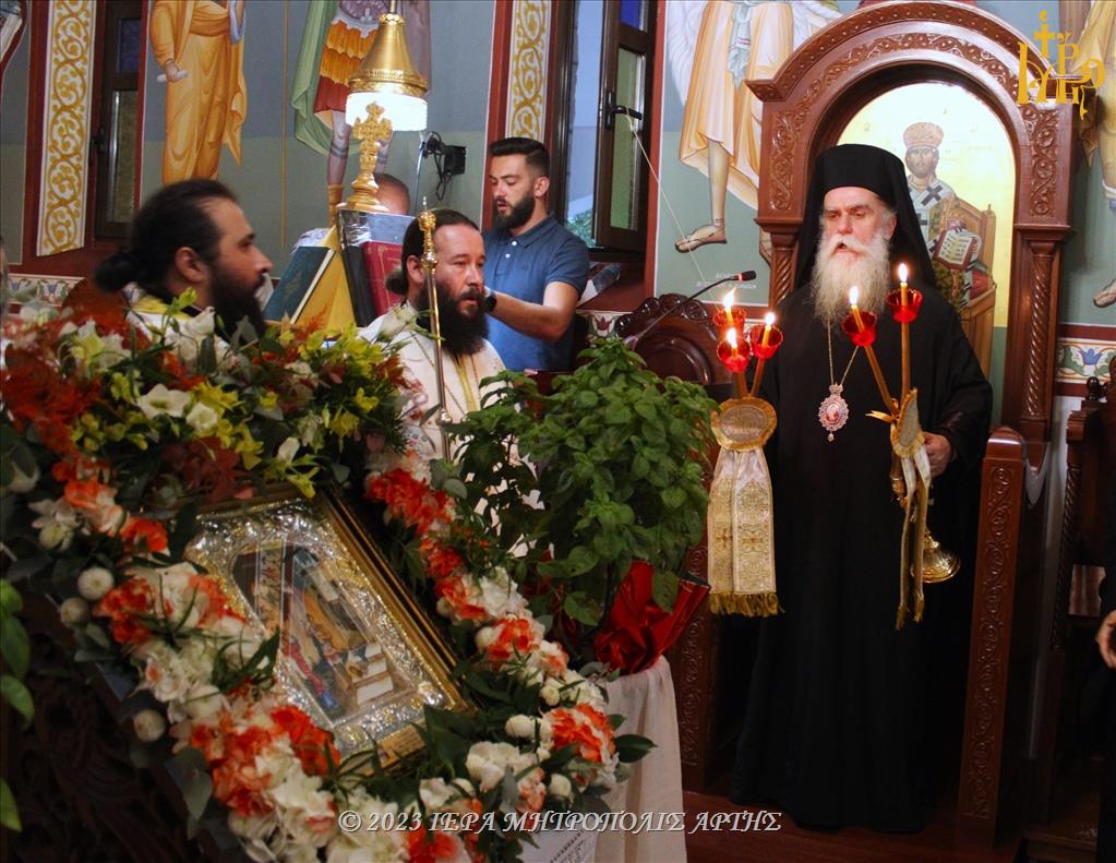 Ο Μητροπολίτης Άρτης στον πανηγυρίζοντα Ι.Ν. Τιμίου Προδρόμου στην Πέρα Καλεντίνη