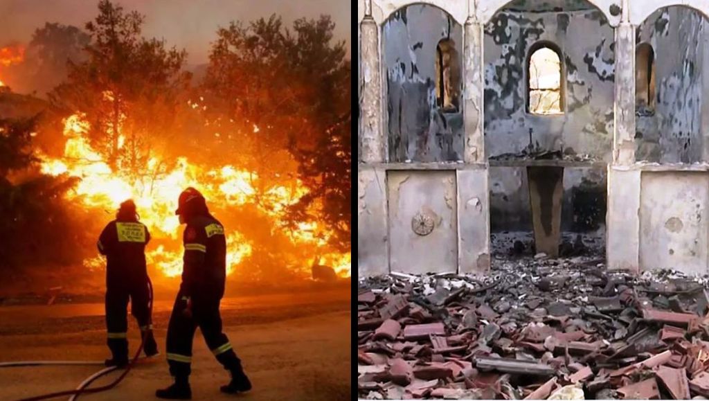 Πύρινος εφιάλτης στην Αλεξανδρούπολη: Στάχτη έγινε η ιστορική εκκλησία της Μεταμορφώσεως του Σωτήρος στο Αετοχώρι