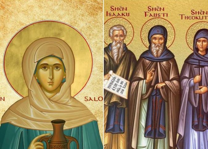 Saloma Miroprurëse. Oshënarët Isaaku, Dalmati, Fausti. Oshënare Theodhora. Oshënare Theoklitoja.