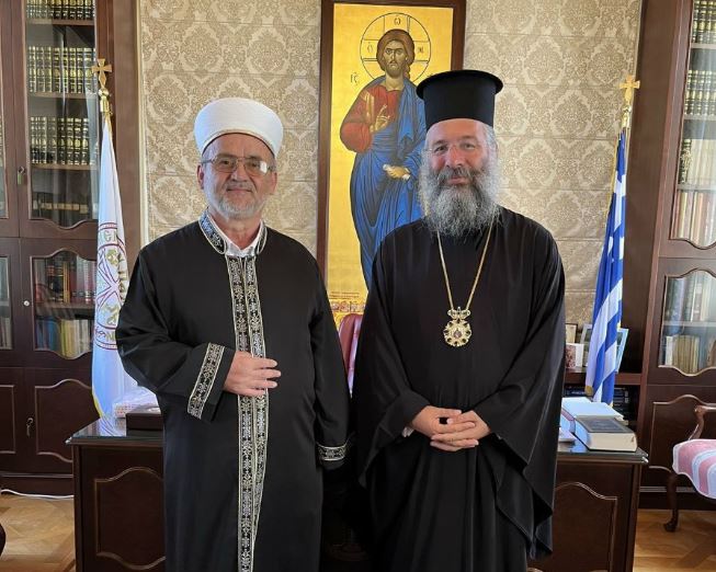 Ο τοποτηρητής Μουφτής Κομοτηνής στον Μητροπολίτη Ρεθύμνης Πρόδρομο