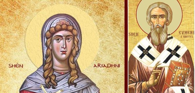 Oshënar Evmeni i Kretës. Dëshmore Ariadhni. Oshënar Romili në Ravenicë. Dëshmor Kastori.