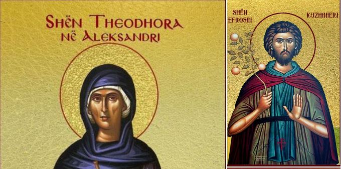 Oshënare Theodhora në Aleksandri. Oshënar Efrosin Kuzhinieri. Dëshmore Evanthia