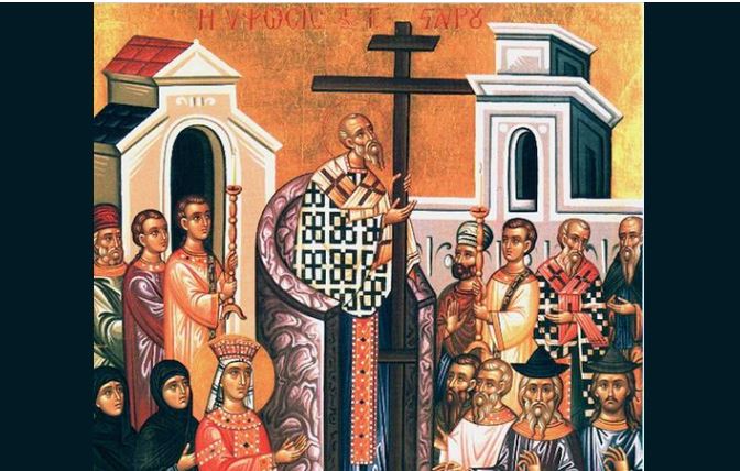 Lartësimi i Kryqit të Nderuar (Stavros). Etërit e Sinodit VI Ekumenik.