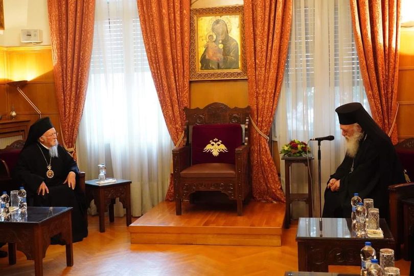 عشاء على شرف قداسته يقيمه غبطة رئيس أساقفة أثينا وسائر اليونان