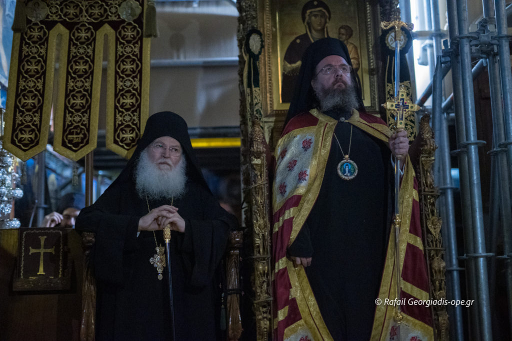 Υποδοχή Μητροπολίτου Αιτωλίας Δαμασκηνού στην Ι.Μ.Μ. Βατοπαιδίου