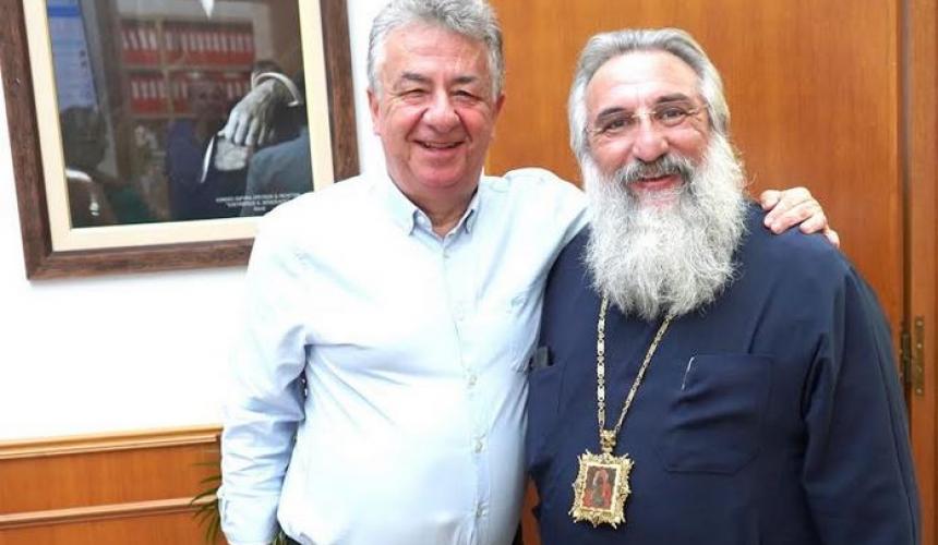 Επίσκεψη και ευχές του Αρχιεπισκόπου Κρήτης στον Περιφερειάρχη Κρήτης για την επανεκλογή του