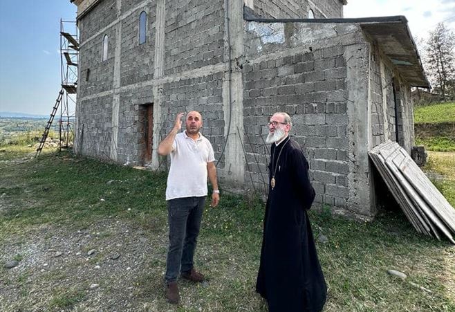 მთავარანგელოზთა სახელობის მშენებარე ტაძრის მონახულება.