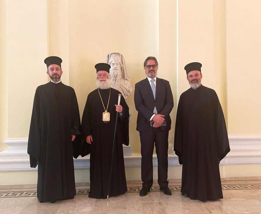 Επίσκεψη του νέου Γενικού Προξένου της Ελλάδος στην Αλεξάνδρεια στον Πατριάρχη Θεόδωρο Β’