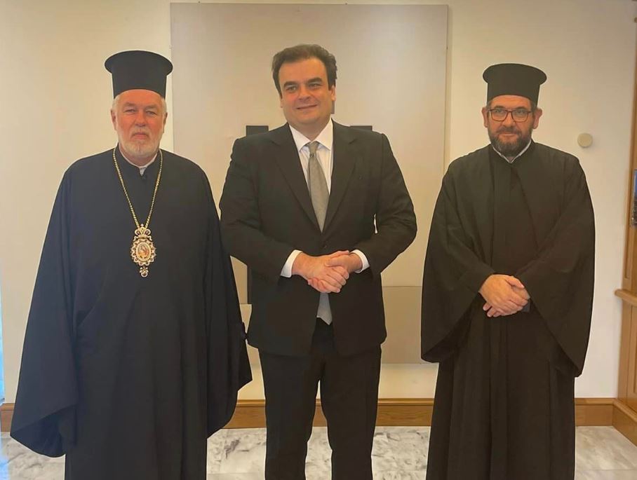 Συνάντηση Υπουργού Παιδείας Κυριάκου Πιερρακάκη με τον Μητροπολίτη Βελγίου