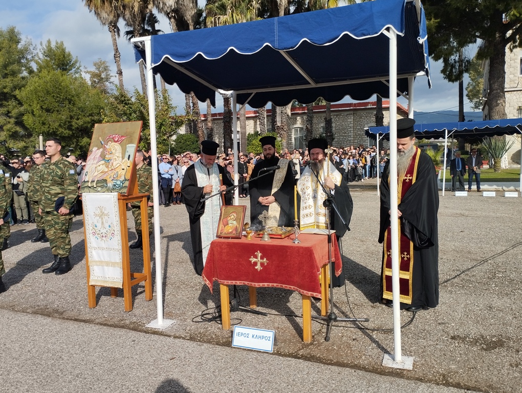 Ο Αιτωλίας και Ακαρνανίας Δαμασκηνός όρκισε νεοσυλλέκτους οπλίτες στο ιστορικό στρατόπεδο Μεσολογγίου