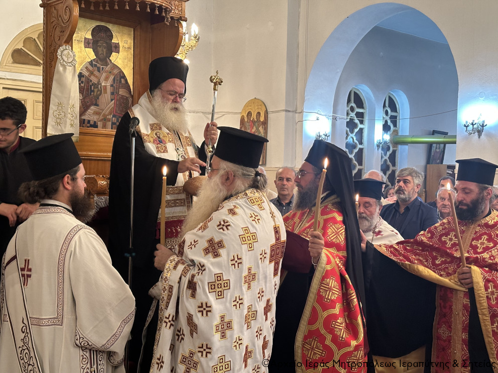 Ο Μητροπολίτης Ιεραπύτνης στον πανηγυρίζοντα Ιερό Ναό Αγίου Μηνά Βαϊνιάς Ιεράπετρας