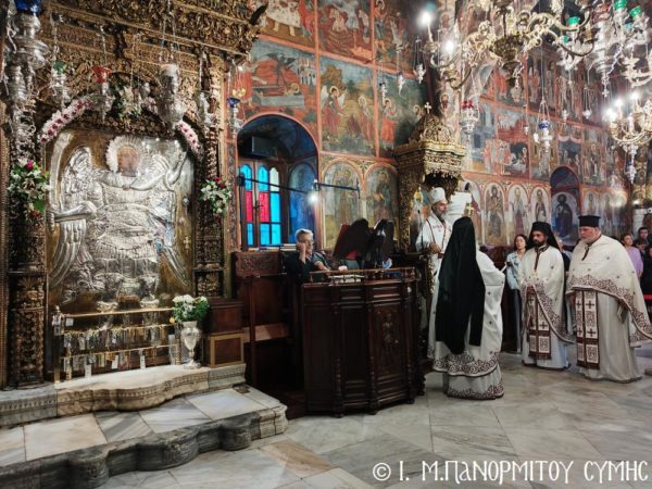 Ο Μητροπολίτης Χρυσόστομος στην Ιερά Μονή Πανορμίτη Σύμης