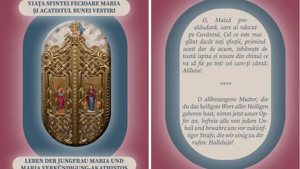 Mitropolia Germaniei a publicat Viața Fecioarei Maria și Acatistul Bunei Vestiri în format româno-german
