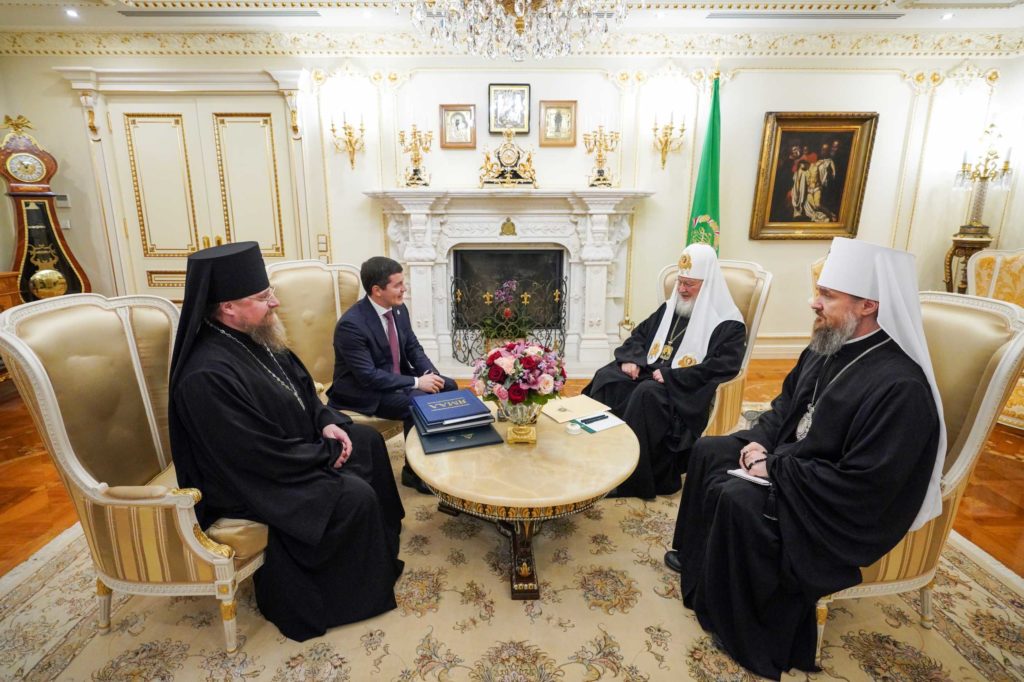 Святейший Патриарх Кирилл встретился с губернатором Ямало-Ненецкого автономного округа Д.А. Артюховым и архиепископом Салехардским Николаем