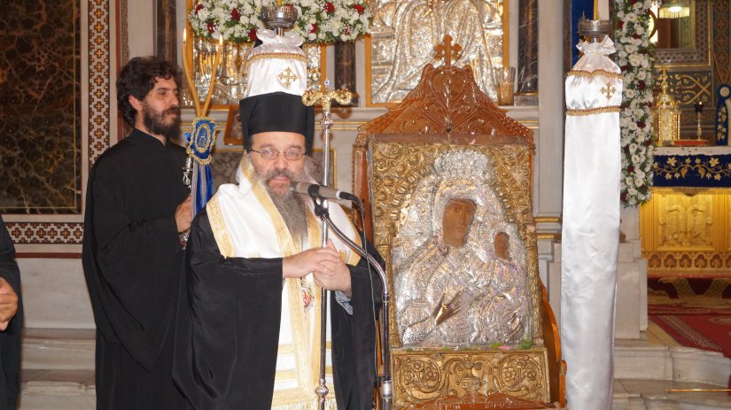 Υποδοχή της Ιεράς Εικόνας της Παναγίας Ρουχουνιωτίσσης στη Χίο