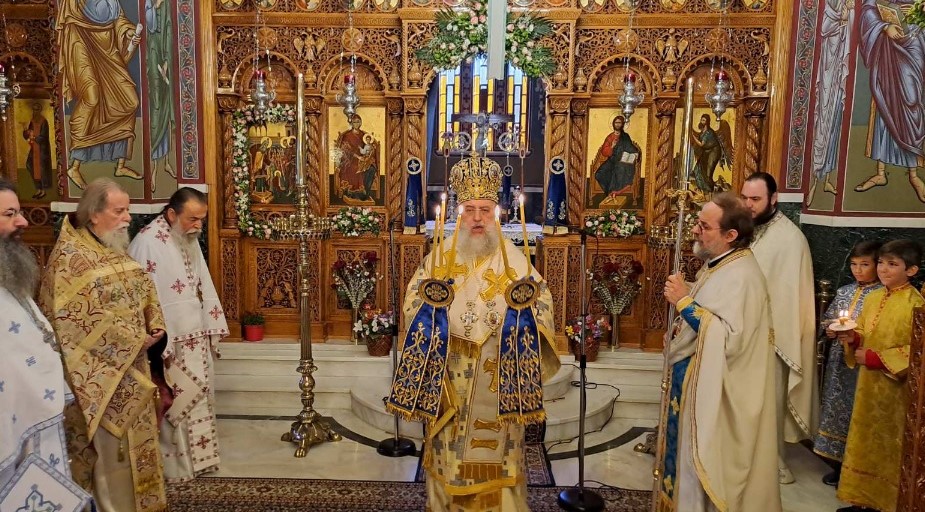 Ο Κηφισίας Κύριλλος στην πανηγυρίζουσα Ιερά Μονή Εισοδίων της Θεοτόκου Μαρκοπούλου Ωρωπού