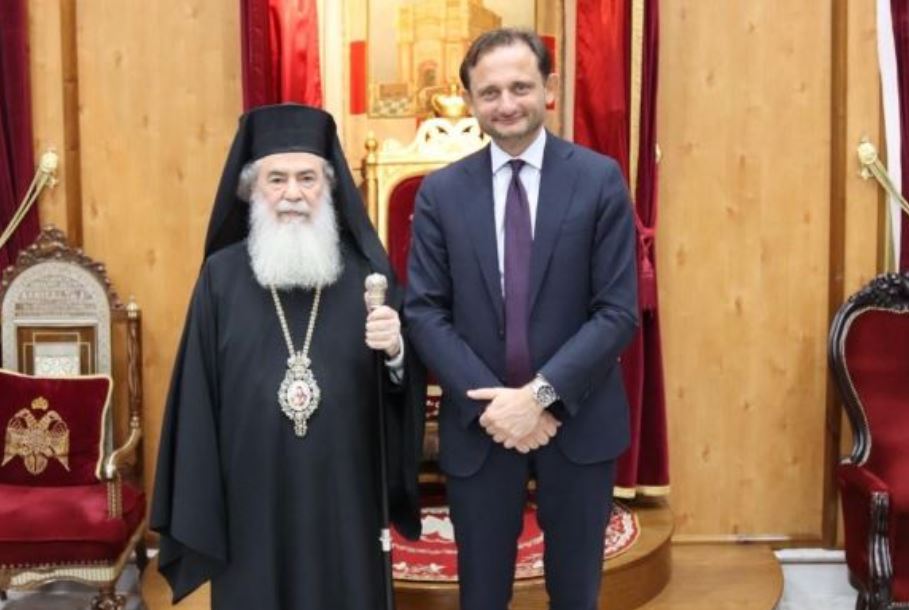 Συνάντηση Πατριάρχη Θεοφίλου με τον Ιταλό Πρόξενο στα Ιεροσόλυμα με αφορμή την κρίση στην Γάζα