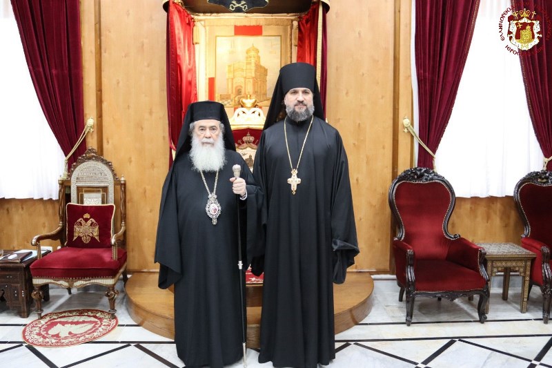 Ο νέος Προϊστάμενος της Ρωσικής Πνευματικής Αποστολής στα Ιεροσόλυμα στον Πατριάρχη Θεόφιλο