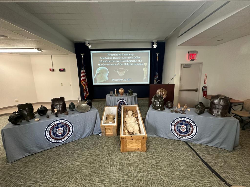30 αρχαιότητες επιστρέφουν από τη Νέα Υόρκη στην Ελλάδα