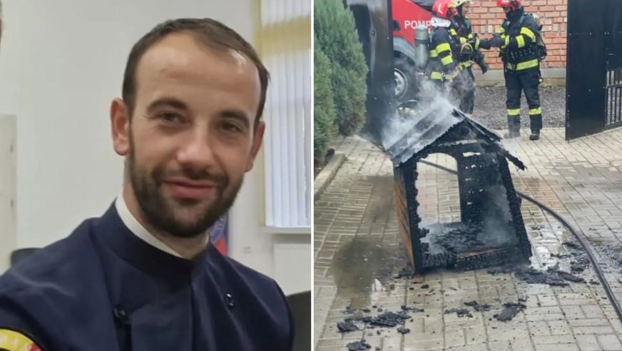 Un preot militar de la Jandarmeria Alba a oprit extinderea unui incendiu la o casă din vecini