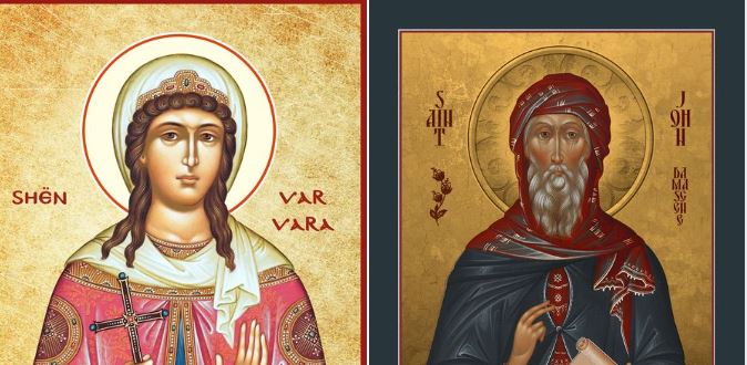 Dëshmore e madhe Varvara. Oshënar Joan Damaskini. Oshënare dëshmore Kristodhula. Hierodëshmor Serafimi.