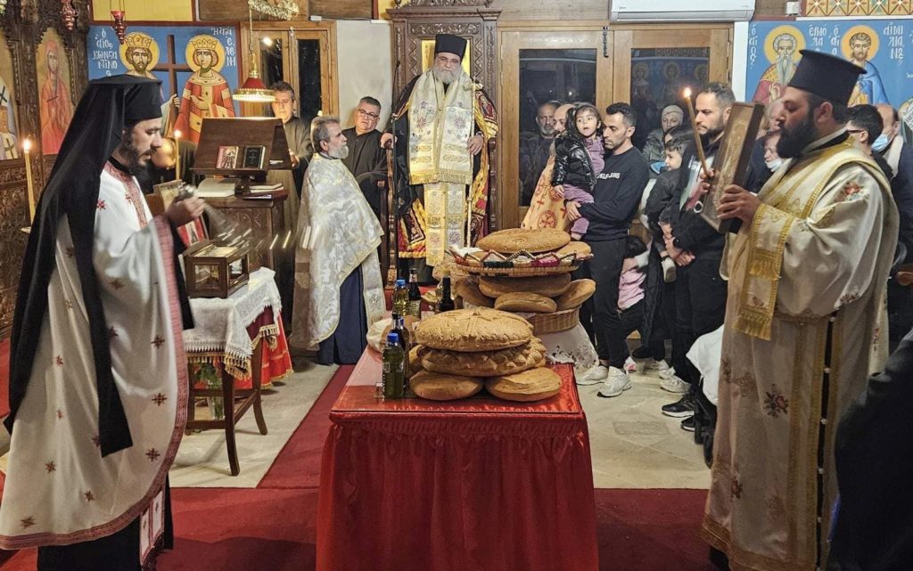 Ο Εσπερινός του Αγίου Μεγαλομάρτυρος Εφραίμ στον Μαθιάτη