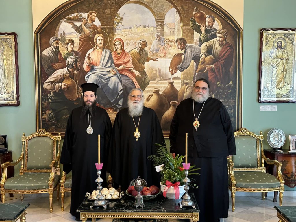 Επίσκεψη του Μητροπολίτη Ταμασού στον εορτάζοντα Μητροπολίτη Βόστρων Τιμόθεο