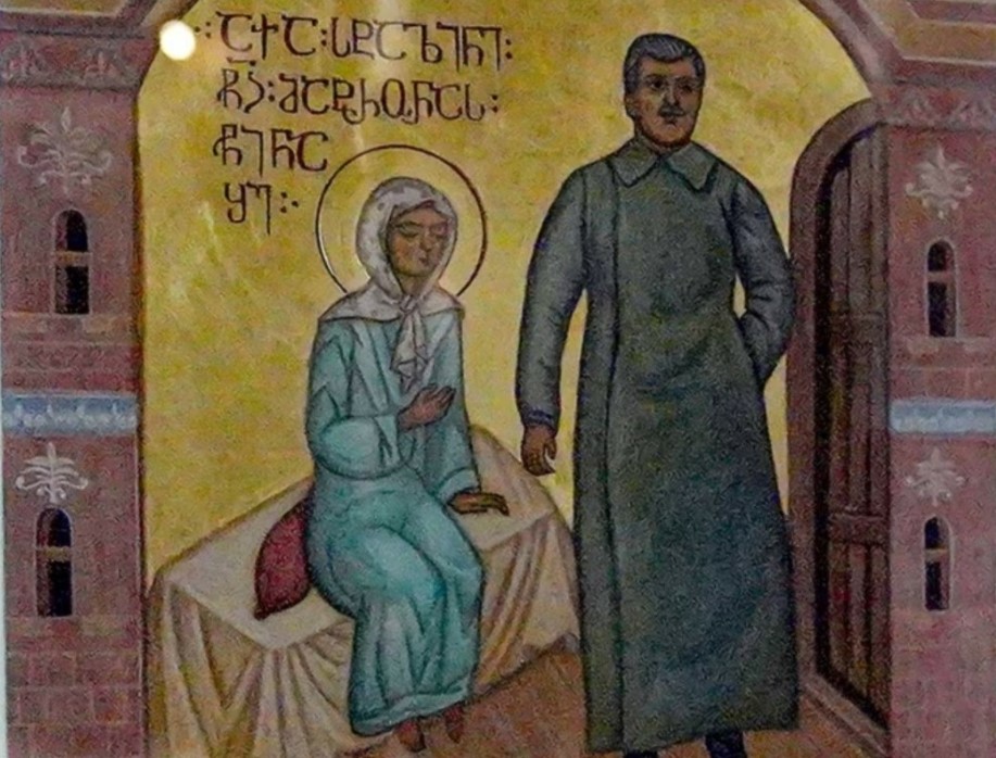 Βανδάλισαν εικόνα της Αγίας Ματρώνας με τον Στάλιν στη Γεωργία