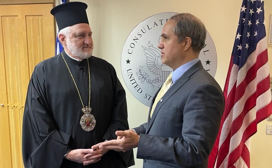 Συνάντηση Αρχιεπισκόπου Αμερικής με τον Γενικό Πρόξενο των ΗΠΑ στη Θεσσαλονίκη