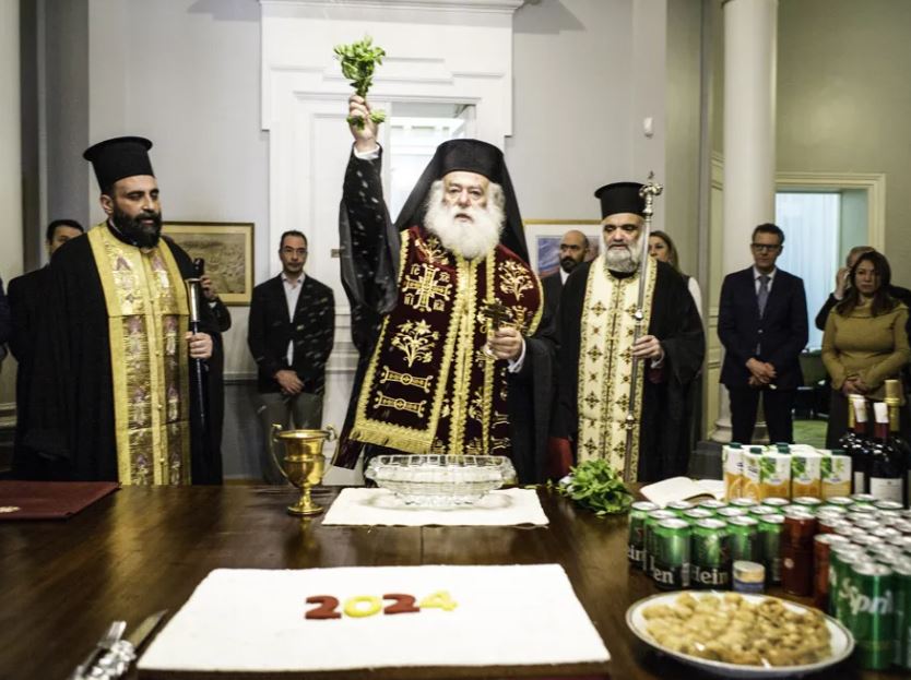 Ο Πατριάρχης Αλεξανδρείας στην Πρεσβεία της Ελλάδας στο Κάιρο