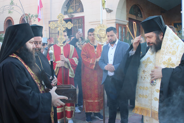 Τα ιερά λείψανα του αγίου Χαραλάμπους από την Ι.Μονή Κουτλουμουσίου Αγίου Όρους στην Αγία Μαρίνα Ηλιούπολης