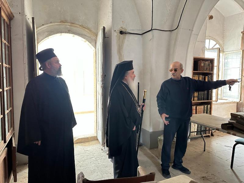 Ο Πατριάρχης Θεόφιλος επιθεώρησε τις εργασίες στην Ιερά Μονή Τιμίου Σταυρού Ιεροσολύμων