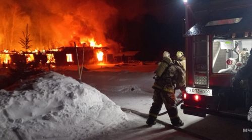 В Омской области потушили пожар в трапезной Свято-Серафимовского монастыря