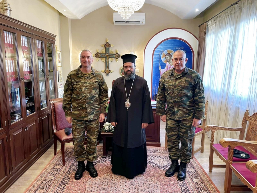 Επίσκεψη του Διοικητή του Δ’ Σ.Σ. Στρατηγού Σταύρου Παπασταθόπουλου στον Μητροπολίτη Μαρωνείας